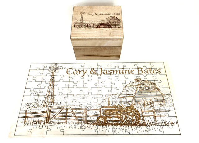 Personalized Puzzles, Custom Engraved Jigsaw Puzzles with Storage Box