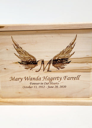 Custom Engraved Handmade Personalized Angel Wings Urn