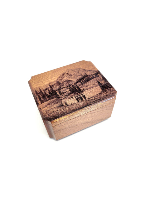 Mt. Ranier Mini Urn Add Text, Small Shareable Urn, Infant Urn Personalized Handmade Custom Laser Engraved, Wanderer Urn