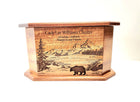 Custom Engraved Handmade Personalized Mountain Scene with Bear Urn
