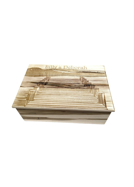 Dock Memory Box Add Text, Personalized Handmade Custom Wood Memorial Laser Engraved Box