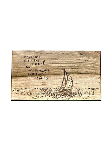 Sailboat Music Box Add Text, Personalized Custom Laser Engraved Traditional Wind Up Handmade Wood Music Box