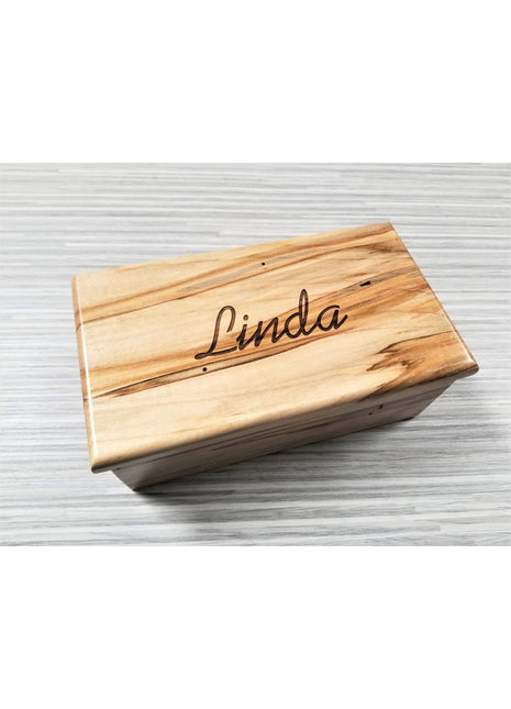 Electronic Music Box Add Text, Personalized Handmade Custom Wood Laser Engraved Music Box