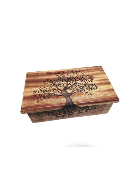 Tree of Life Music Box Add Text, Personalized Custom Laser Engraved Traditional Wind Up Handmade Wood Music Box
