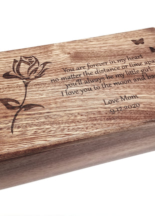 Personalized Rose Flower Traditional Music Box