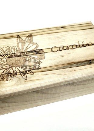 Personalized Sunflower Butterfly Traditional Music Box