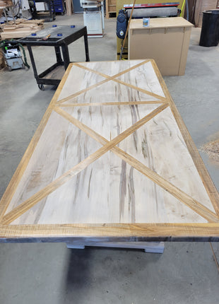 Handmade Rustic Modern Farmhouse Kitchen Table, Farmhouse Dining Table, Barn Style Weathered Wood Table