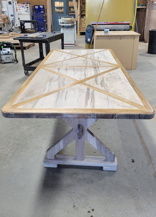 Handmade Rustic Modern Farmhouse Kitchen Table, Farmhouse Dining Table, Barn Style Weathered Wood Table