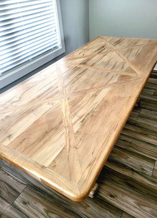 Handmade Rustic Modern Farmhouse Kitchen Table, Farmhouse Dining Table, Barn Style Weathered Wood Table