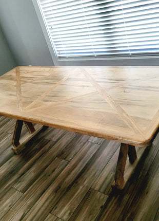 Handmade Rustic Modern Farmhouse Kitchen Table, Farmhouse Dining Table, Barn Style Weathered Wood Table