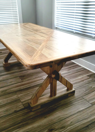 Handmade Rustic Modern Farmhouse Kitchen Table, Farmhouse Dining Table, Barn Style Weathered Wood Table