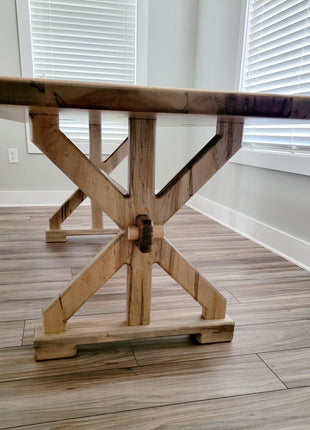 Handmade Rustic Modern Farmhouse Kitchen Table, Farmhouse Dining Table, Barn Style Weathered Wood Table