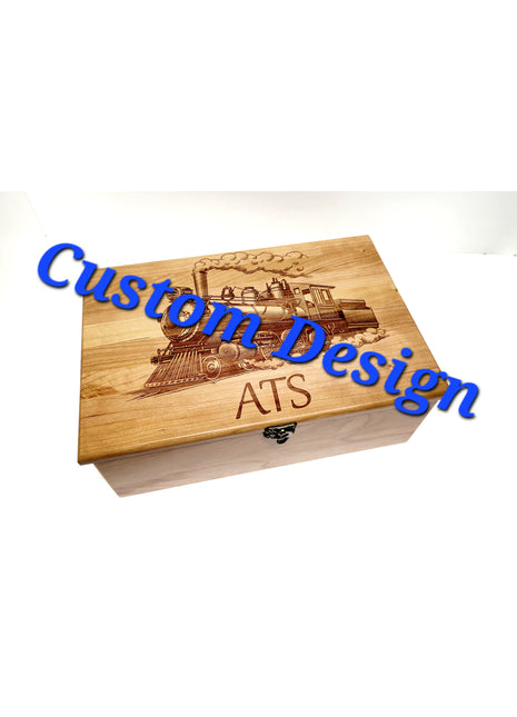 Custom Design Memory Box Add Text, Personalized Handmade Custom Wood Memorial Laser Engraved Box