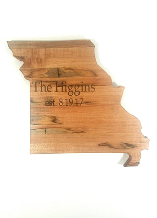 Personalized Custom Missouri Wooden State Cutting Board, MO Cutting Board, MO Gift