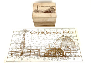 Personalized Puzzles, Custom Engraved Jigsaw Puzzles with Storage Box