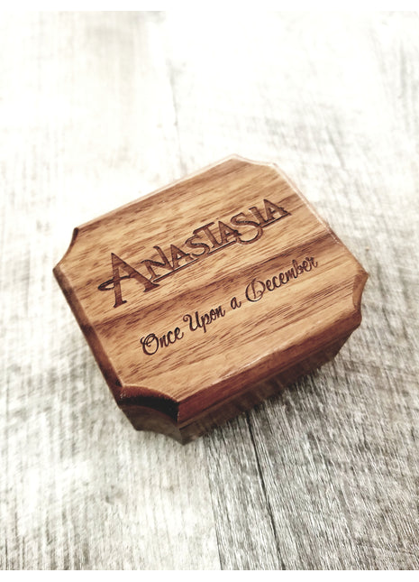 Anastasia Mini Music Box Add Text, Personalized Handmade Custom Wood Small Wind Up Music Box