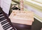 Dandelion Music Box Add Text, Personalized Custom Laser Engraved Traditional Wind Up Handmade Wood Music Box