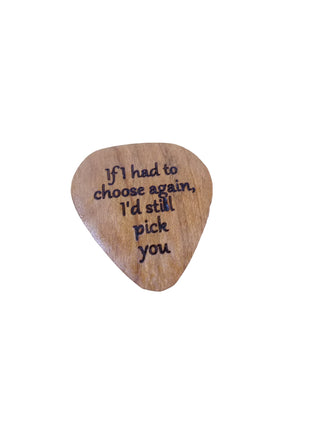 Custom Text Handmade Guitar Pick, Handmade Wooden Guitar Plectrum