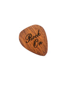 Rock On Wooden Guitar Pick, Add Text, Personalized Handmade Laser Engraved Guitar Plectrum