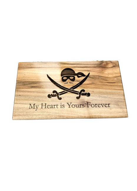 Pirate Jolly Roger Music Box Add Text, Personalized Custom Laser Engraved Traditional Wind Up Handmade Wood Music Box