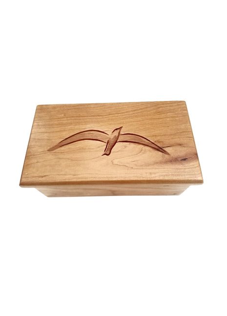 Seagull Music Box Add Text, Personalized Custom Laser Engraved Traditional Wind Up Handmade Wood Music Box