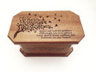 Tree with Birds on Top Pet Urn Add Text, Handmade Personalized Custom Laser Engraved Wooden Small Urn