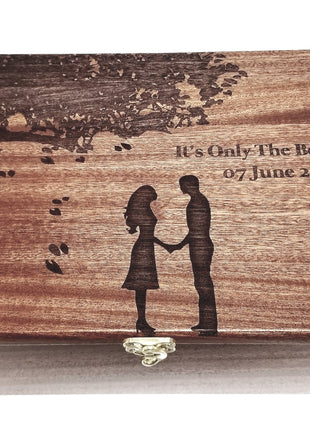 Couple Under Tree Memory Box Add Text, Personalized Handmade Custom Wood Memorial Laser Engraved Box (Copy)