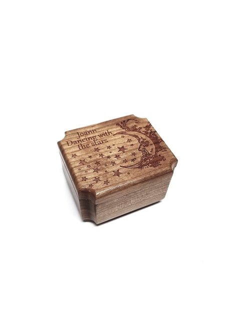 Moon & Stars Mini Urn Add Text, Small Shareable Urn, Infant Urn Personalized Handmade Custom Laser Engraved