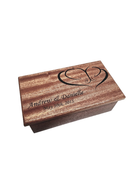 Elephant Hearts Electronic Music Box Add Text, Personalized Custom Wood Laser Engraved Music Box