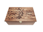 Moon and Stars Memory Box Add Text, Personalized Handmade Custom Wood Memorial Laser Engraved Box