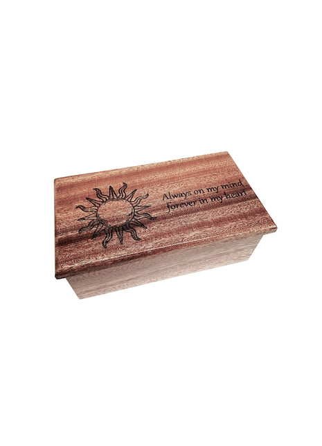 Sunshine Music Box Add Text, Personalized Custom Laser Engraved Traditional Wind Up Handmade Wood Music Box