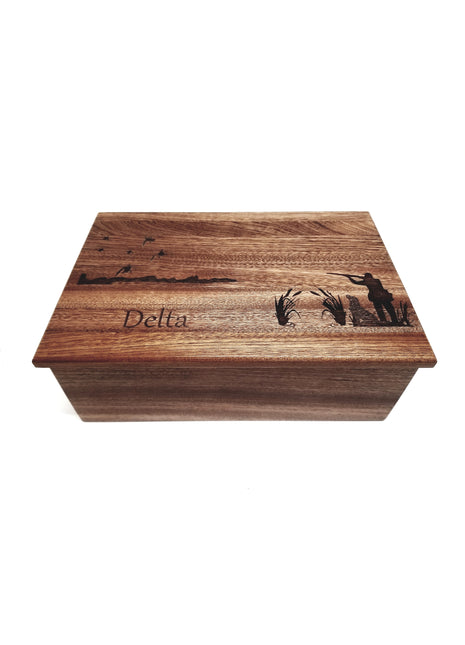 Goose Hunting Mans Best Friend Dog Memory Box Add Text, Personalized Handmade Custom Wood Memorial Laser Engraved Box