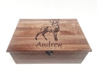 Buck Deer Memory Box Add Text, Personalized Handmade Custom Wood Memorial Laser Engraved Box