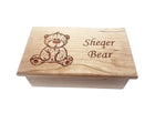 Teddy Bear Electronic Music Box Add Text, Personalized Custom Wood Laser Engraved Music Box