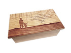 Father & Daughter Under Shooting Stars Electronic Music Box Add Text, Personalized Custom Wood Laser Engraved Music Box