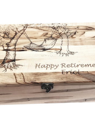 Hammock Memory Box Add Text, Personalized Handmade Custom Wood Memorial Laser Engraved Box