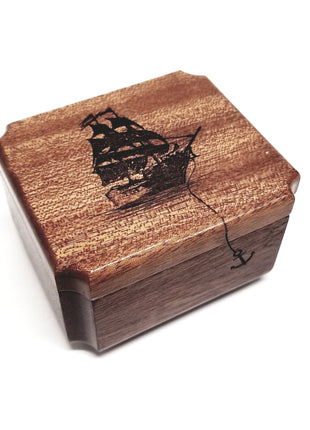 Pirate Ship Mini Urn Add Text, Small Shareable Urn, Infant Urn Personalized Handmade Custom Laser Engraved