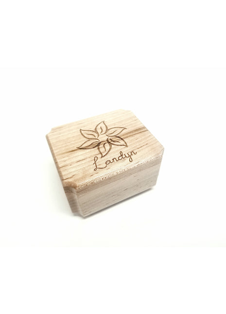 Anastasia Flower Mini Music Box Add Text, Personalized Handmade Custom Wood Small Wind Up Music Box