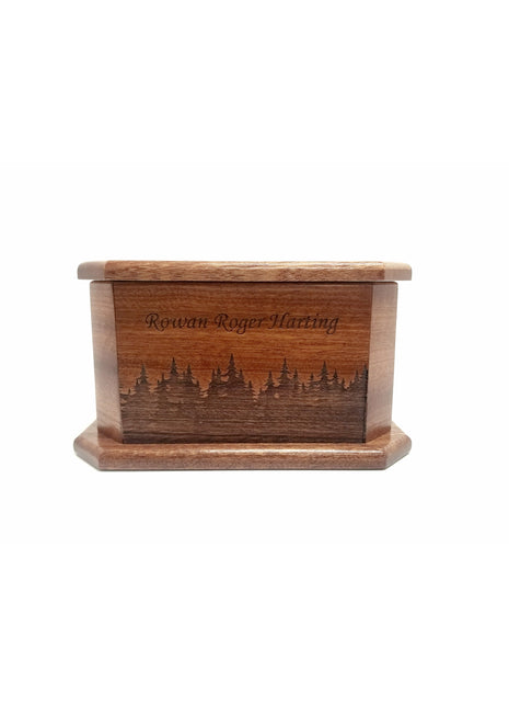 Forest Infant Urn Add text, Personalized Handmade Laser Engraved Custom Small Urn