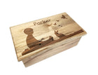 Little Boy with Bunny Electronic Music Box Add Text, Personalized Custom Wood Laser Engraved Music Box