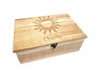 Sunshine Memory Box Add Text, Personalized Handmade Custom Wood Memorial Laser Engraved Box