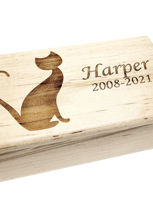Cat Electronic Music Box Add Text, Personalized Handmade Custom Wood Laser Engraved Music Box