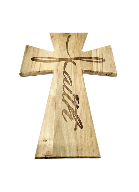 Faith Cross Add Text, Personalized Custom Wooden Laser Engraved Remembrance