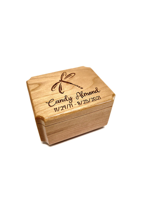 Dragonfly Mini Urn Add Text, Small Shareable Urn, Infant Urn Personalized Handmade Custom Laser Engraved