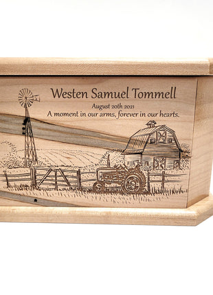 Farm Pet Urn Add Text, Handmade Personalized Custom Laser Engraved Wooden Small Urn