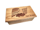 Eagle & Flag Electronic Music Box Add Text, Personalized Custom Wood Laser Engraved Music Box