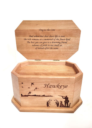 Duck Hunting Pet Urn Add Text, Handmade Personalized Custom Laser Engraved Wooden Small Urn