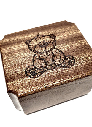 Engraved Handmade Personalized Mini Teddy Bear Urn, Bear Urn, Small Baby Boy Urn, Sharable Urn, Pocket Urn, Rememberance Urn
