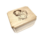 Mother & Son Mini Music Box Add Text, Personalized Handmade Custom Wood Small Wind Up Music Box