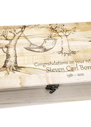 Hammock Memory Box Add Text, Personalized Handmade Custom Wood Memorial Laser Engraved Box